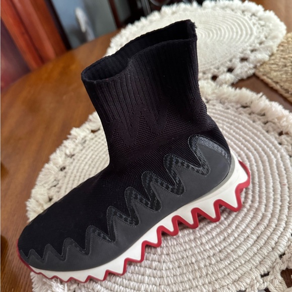 Christian Louboutin Shoes - Black and Red Sock Sneakers